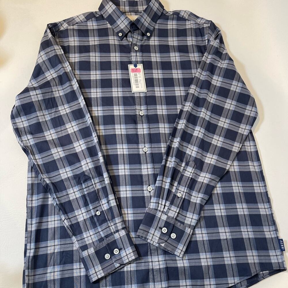 ROWM Men’s Long sleeve, Button Up, Blue Plaid Shirt. Size M. NWT